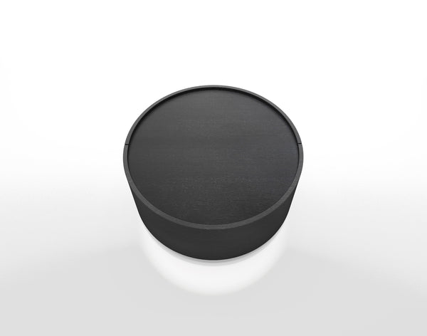 DEDALO ROUND NIGHTSTAND STACKABLE 17" - DARK GREY ASH/TITANIUM