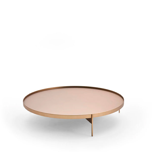 ABACO LOW ROUND COFFEE TABLE 35" - MATT METAL BRONZE