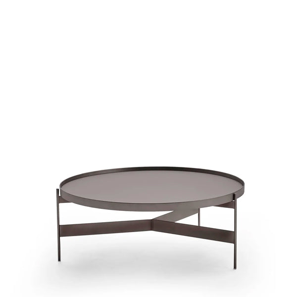 ABACO MEDIUM ROUND COFFEE TABLE 30" - MATT TITANIUM METAL