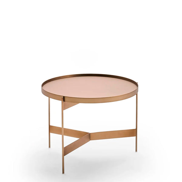 ABACO TALL ROUND COFFE TABEL 24" - MATT BRONZE METAL STRUCTURE