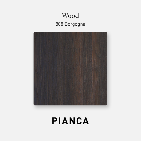 DEDALO 3 DRWRS DRESSER 67" - BURNT OAK/BRONZE GLOSSY PLINTH/BROWN HARD LEATHER HANDLE