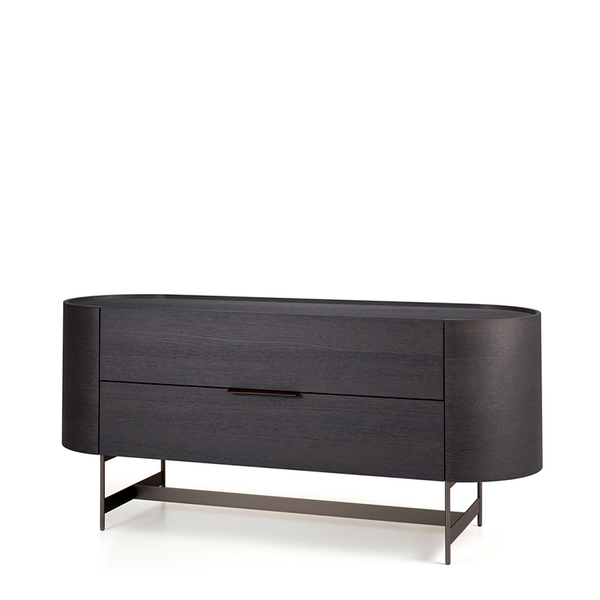 DEDALO 2 DRWRS DRESSER 67" - DARK GREY ASH/TITANIUM BASE