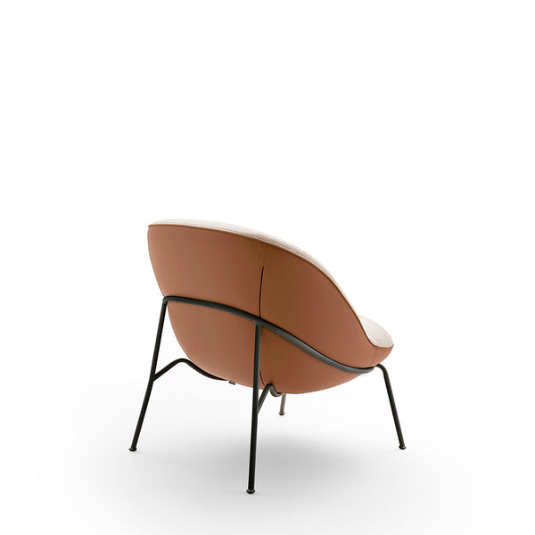 ELLA ARMCHAIR - BROWN POLO 14 LEATHER/BEIGE LIMA 11 SEAT AND BACK/ BROWN GROS GRAINTRIM