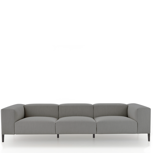 ALL IN SOFA LOW BACKREST 120" - MED. GREY RICCIO 50 FABRIC/DARK GREY ASH LEGS