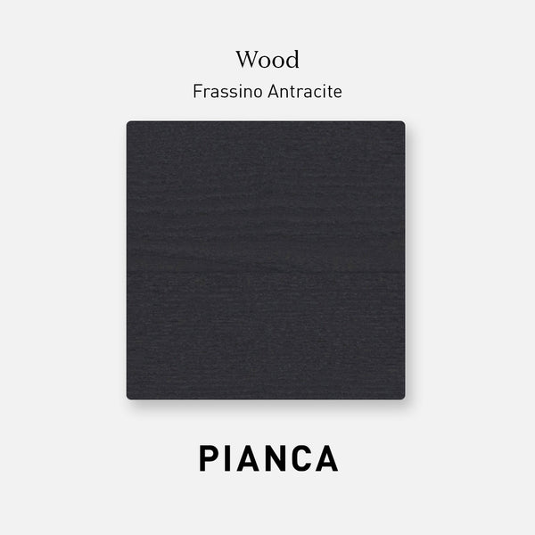 DEDALO 3 DRWRS DRESSER 67" - DARK GREY ASH/TITANIUM MATT PLINTH/BLACK HARD LEATHER HANDLE