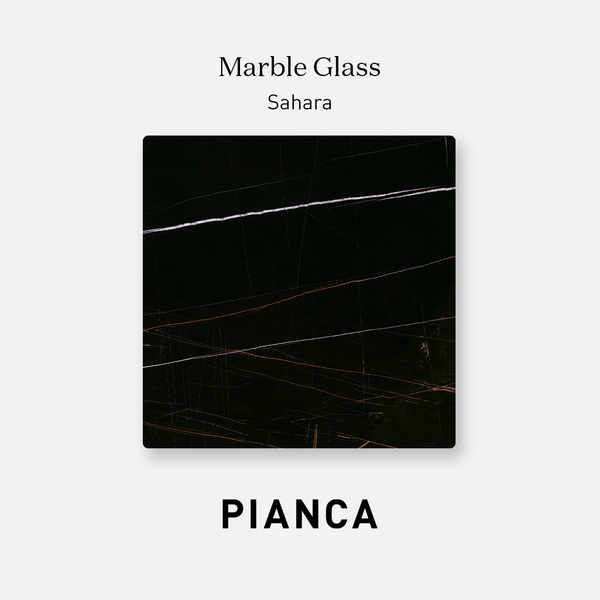 ABACO MED.ROUND COFFEE TABLE 30" - BLACK SAHARA MABLE GLASS/BRONZE MATT METAL STRUCTURE