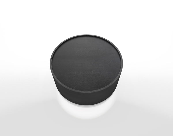 DEDALO ROUND NIGHTSTAND 22" - GREY OAK/TITANIUM