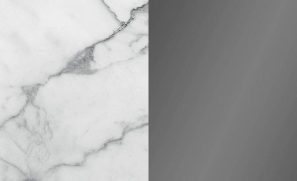 ABACO MED.ROUND COFFE TABLE 30" - CALACATTA MARBLE GLASS/TITANIUM