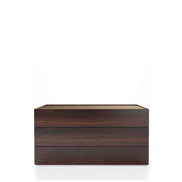 ATLANTE 3 DRWRS DRESSER 60" - BURNT OAK/BRONZE GLASS