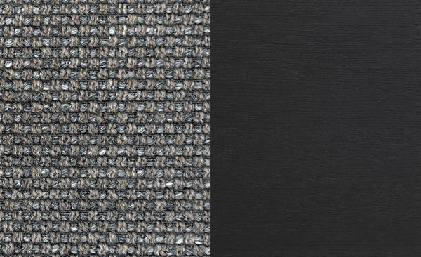 ALL IN SOFA LOW BACKREST 120" - MED. GREY RICCIO 50 FABRIC/GREY OAK LEGS