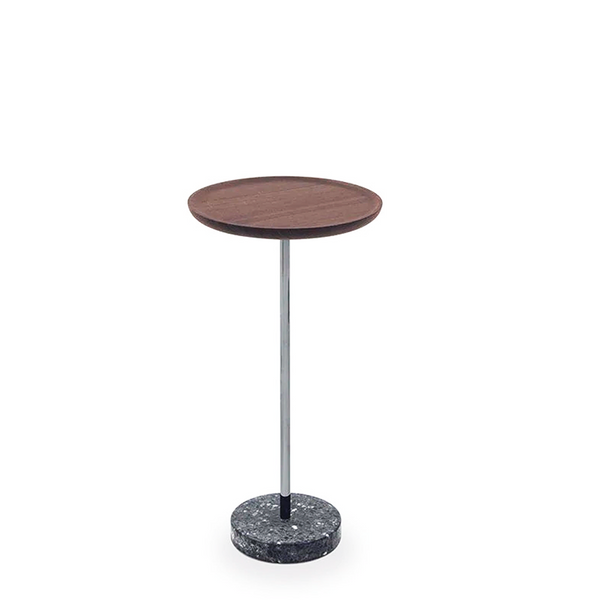 CONTRALTO SIDE TABLE 15" - BURNT OAK/TITANIUM/TERRAZZO STONE