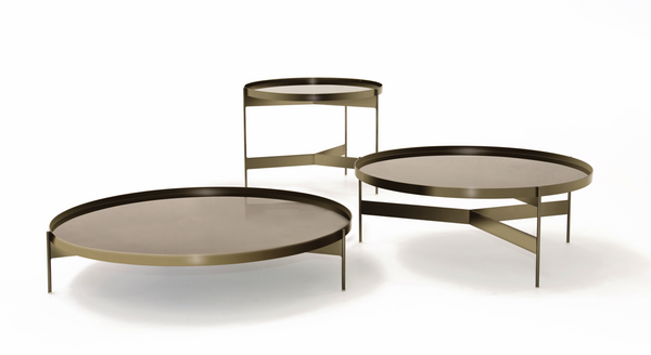 ABACO TALL ROUND COFFE TABEL 24" - HIGH GLOSSY BRONZE