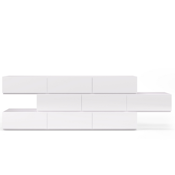 PEOPLE 9 DRWRS DRESSER W/SPACER STACKABLE 71" - WHITE MATT LACQUER