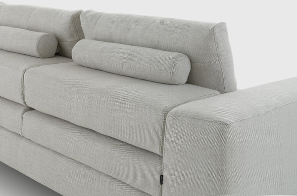 DUO SOFA 108" - BEIGE DRACO 12 FABRIC/TITANIUM