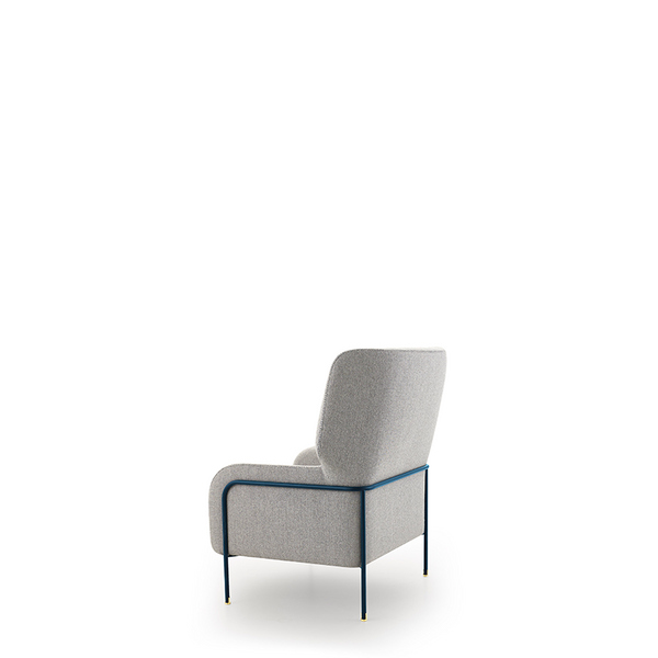 PLATEA LOUNGE ARMCHAIR 35" - LIGHT GREY FENICE 62/PETROL BLUE
