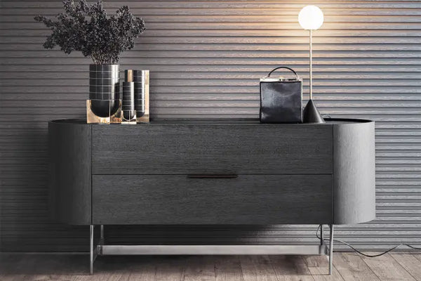 DEDALO DRESSER 67" - WALNUT/ HG TITANIUM