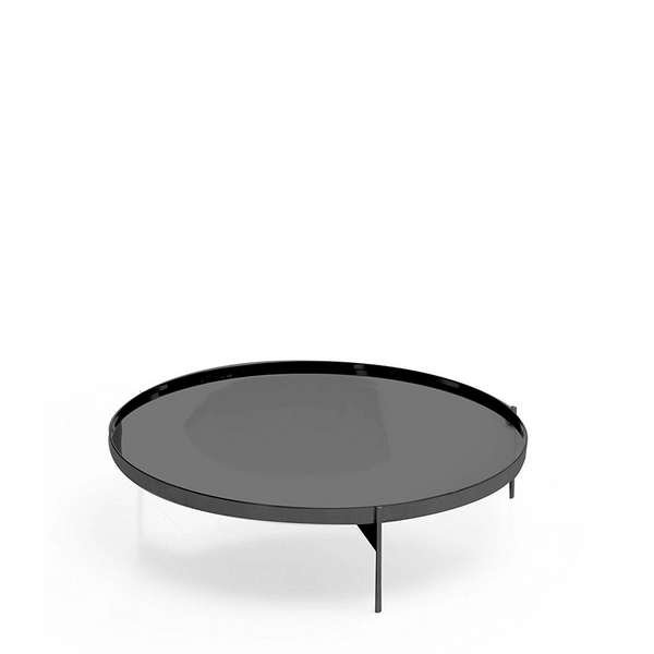 ABACO LOW ROUND COFFEE TABLE 35" - MATT TITANIUM METAL