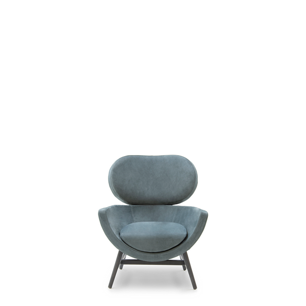 LAURIE ARMCHAIR 33" - DARK GREY NABUK 47 LEATHER/DARK GREY ASH