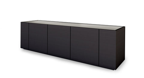 CORNICE SIDEBOARD 82" - DARK GREY ASH/GREY ROCCIA MATT LACQUER