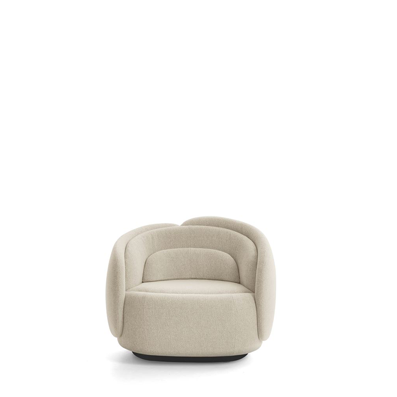 PEONIA ARMCHAIR W/SWIVEL BASE - BEIGE ARIES 02 FABRIC