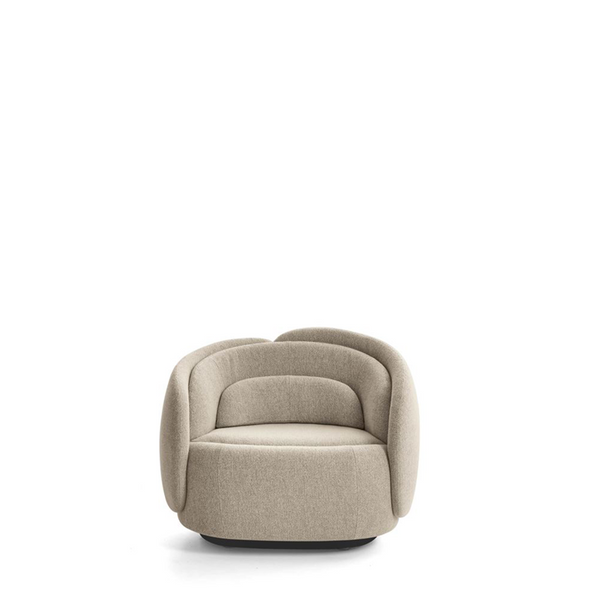 PEONIA ARMCHAIR W/SWIVEL BASE - BEIGE ZEA 01 FABRIC