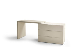 SPAZIO/DOMINO SM DESK+DRESSER  90" - BEIGE SETA MATT LACQUER