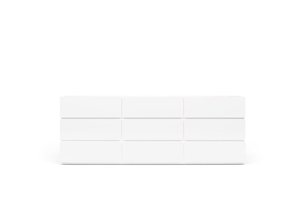 PEOPLE 9 DRWRS DRESSER W/SPACER STACKABLE 71" - WHITE MATT LACQUER