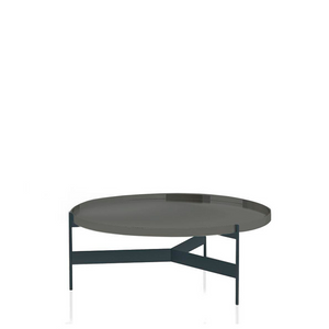 ABACO MED.ROUND COFFEE TABLE 30" - MEDIUM GREY PIOMBO/CHARCOAL LAVAGNA MATT LACQUER