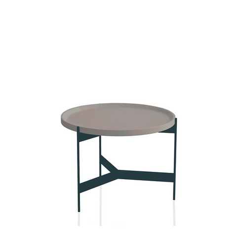 ABACO TALL ROUND COFFEE TABLE 24" - ASH GREY CENERE/CHARCOAL LAVAGNA MATT LACQUER