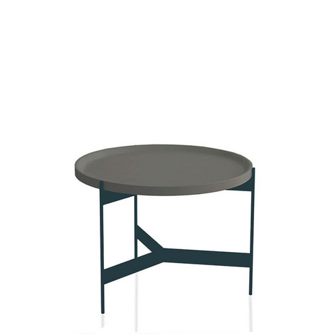 ABACO TALL ROUND COFFEE TABLE 24" - MEDIUM GREY PIOMBO/CHARCOAL LAVAGNA MATT LACQUER
