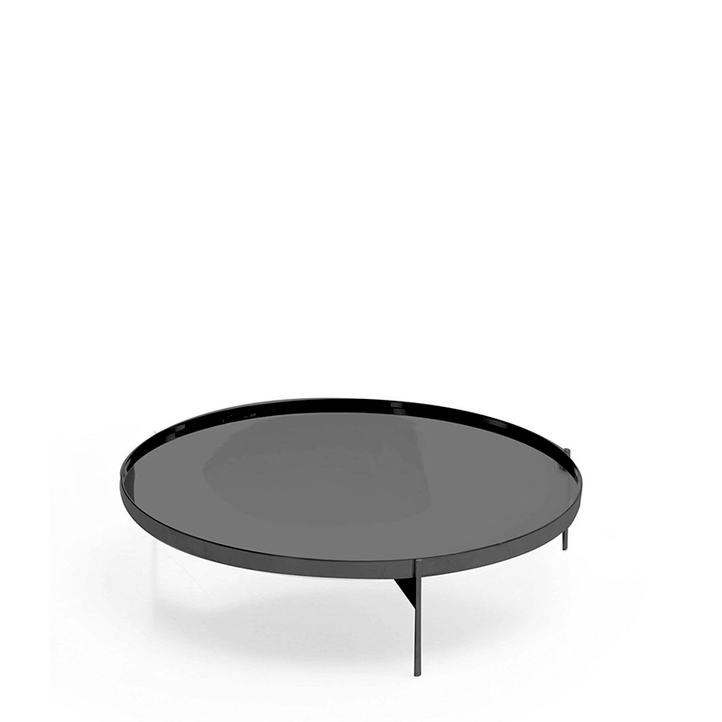 ABACO LOW ROUND COFFEE TABLE 35" - HIGH GLOSS TITANIUM