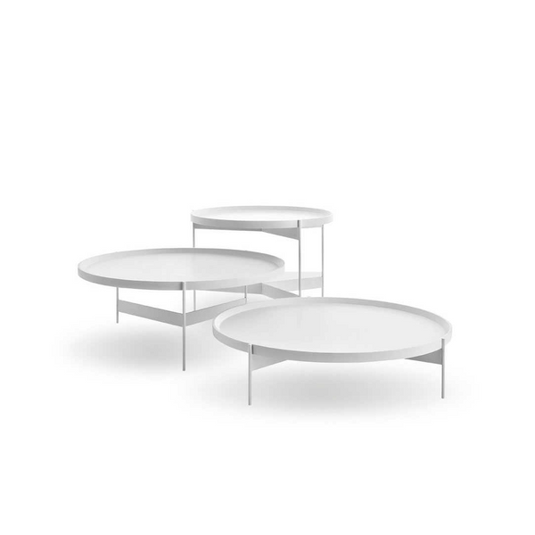 ABACO MED.ROUND COFFEE TABLE 30" - WHITE MATT LACQUER