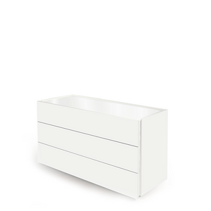 ATLANTE 3 DRWRS DRESSER MATT 60" - WHITE MATT AND HIGH GLOSS LACQUER GLASS