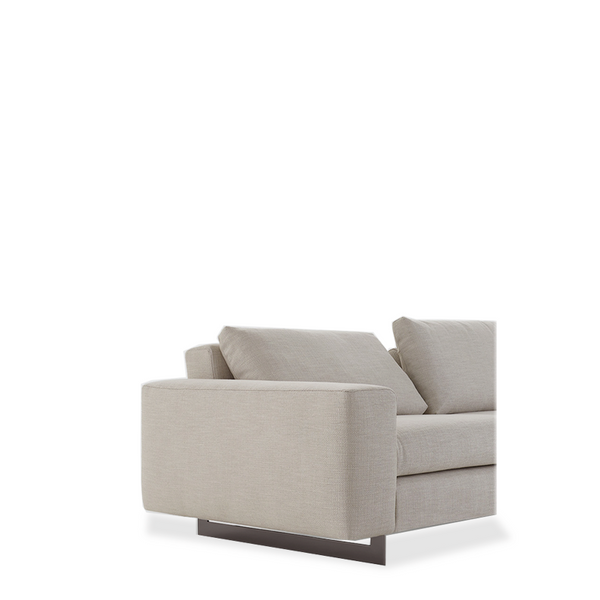 DUO SOFA 108" - BEIGE DRACO 12 FABRIC/TITANIUM