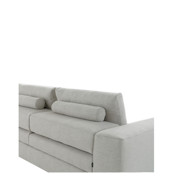 DUO SOFA 92" - MEDIUM GREY ARIES 12 FABRIC/TITANIUM