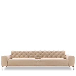 BOSTON CAPITONNE' SOFA 114" - BEIGE SUPERSUEDE 86 FABRIC