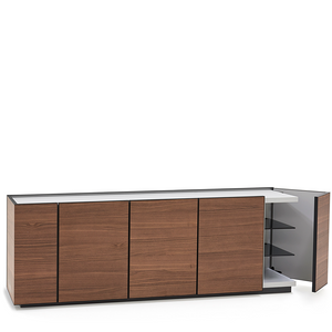 CORNICE SIDEBOARD 82" - WALNUT/FOG GREY NEBBIA MATT LACQUER