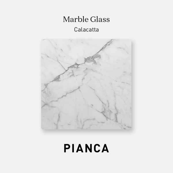 ATLANTE 2 DRWRS NIGHTST. 29" - WALNUT/CALACATTA MARBLE GLASS