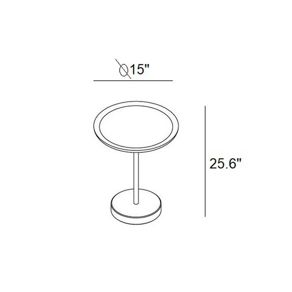CONTRALTO SIDE TABLE 15"- WALNUT/BRONZE/TERRAZZO STONE