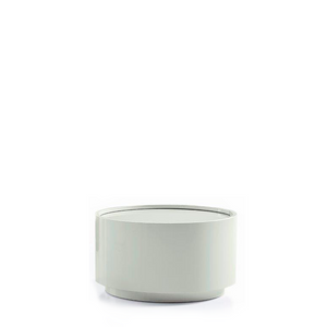 DEDALO ROUND NIGHTSTAND STACKABLE 22" - LIGHT GREY MATT LACQUER