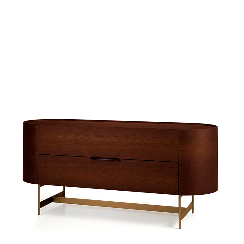 DEDALO 2 DRWRS DRESSER 67" - BURNT OAK/BRONZE