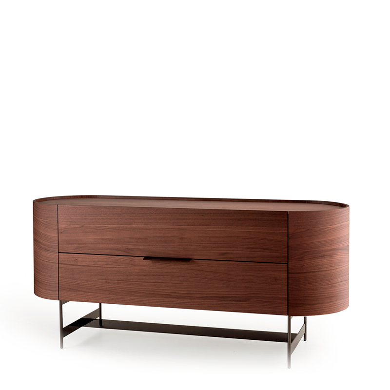 DEDALO DRESSER 67" - WALNUT/ HG TITANIUM