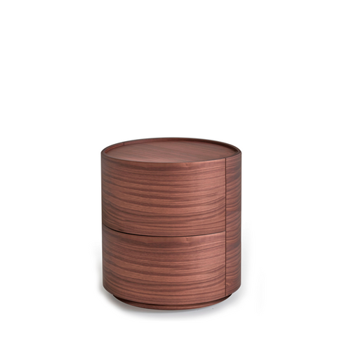 DEDALO ROUND 2 DRWRS NIGHTSTAND 17" - WALNUT