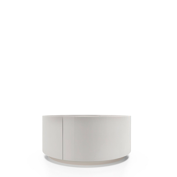 DEDALO ROUND NIGHTSTAND STACKABLE 17" - WHITE HIGH GLOSS