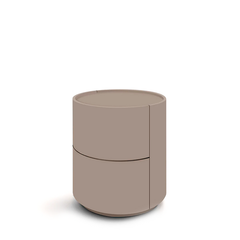 DEDAL ROUND 2 DRWRS NIGHTSTAND 17" - BEIGE ECRU'