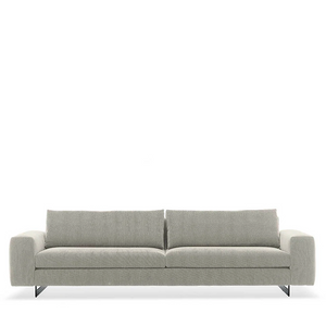 DUO SOFA 108" - BEIGE DRACO 12 FABRIC/TITANIUM