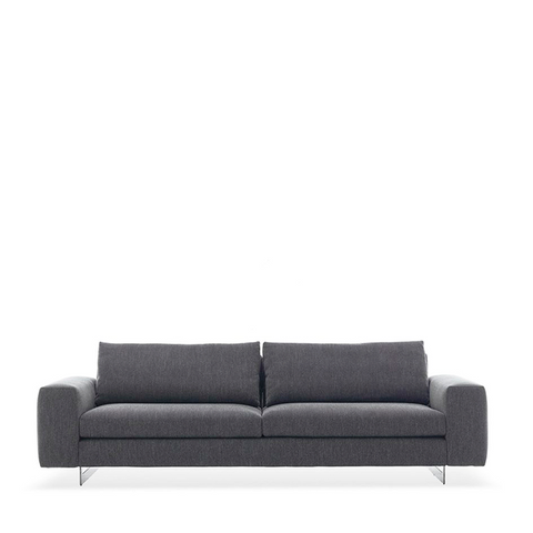 DUO SOFA 108" - MEDIUM GREY AREIS 12 FABRIC/TITANIUM