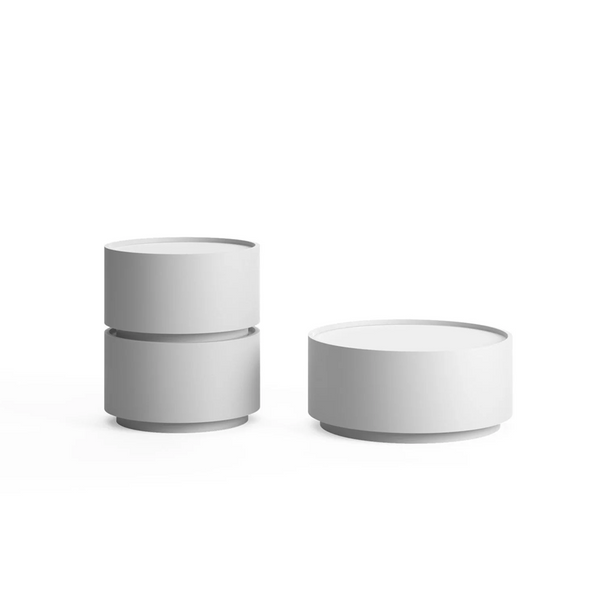 DEDALO ROUND NIGHTSTSTAND STACKABLE 22" - HG WHITE