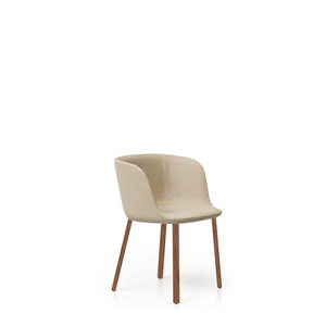 ESSE ARMCHAIR 22" - BEIGE BLOOM 15 ECO-LEATHER/WALNUT LEGS