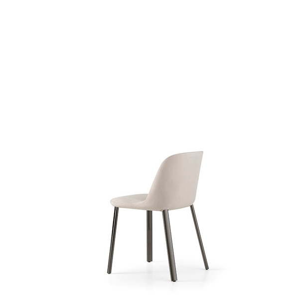 ESSE SIDE CHAIR 19" - BEIGE SUPERSUEDE 86 FABRIC/HG TITANIUM LEGS